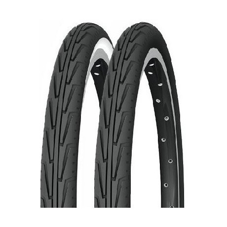 Pneu Vélo Michelin 20x1.75 Route City Jr - Blanc/Noir (Neuf)